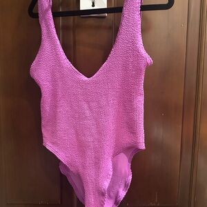 bond-eye Fuschia One Piece Swimsuit with Textured Design